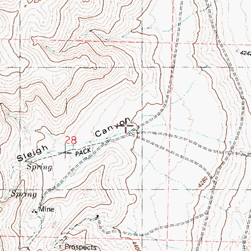 Topographic Map of Sleigh Canyon, UT