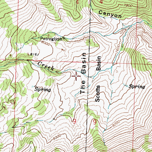 Topographic Map of Scotts Basin, UT