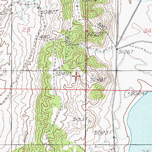 Topographic Map of Badeau Ridge, UT
