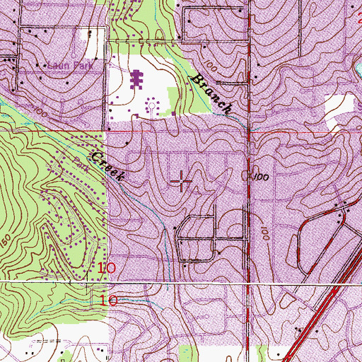 Topographic Map of Skyland Park Estates, AL