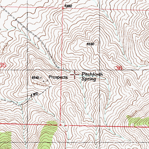 Topographic Map of Pitchforth Spring, UT
