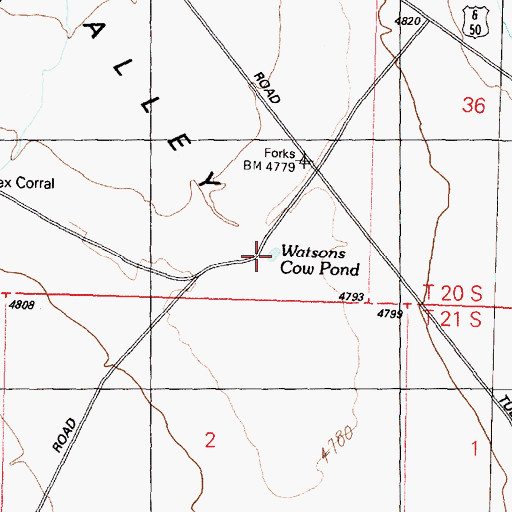 Topographic Map of Watsons Cow Pond, UT