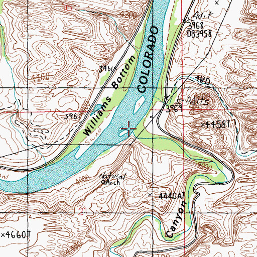 Topographic Map of Kane Springs Canyon, UT