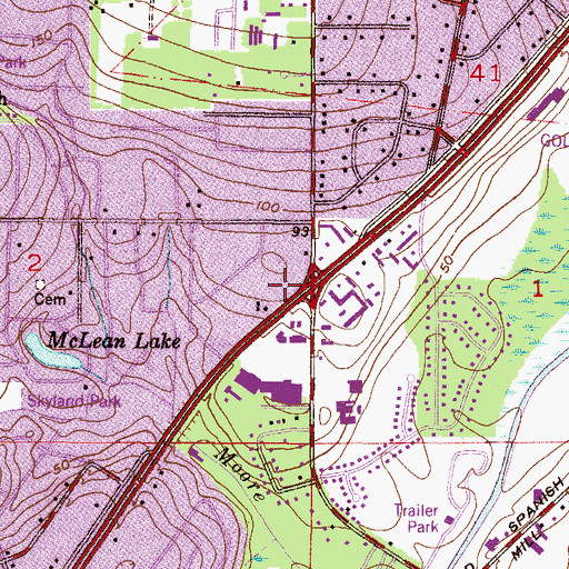 Topographic Map of Skyland Shopping Center, AL
