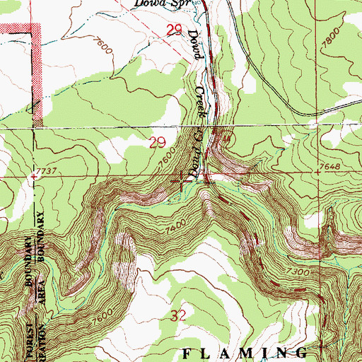 Topographic Map of Dowd Creek, UT