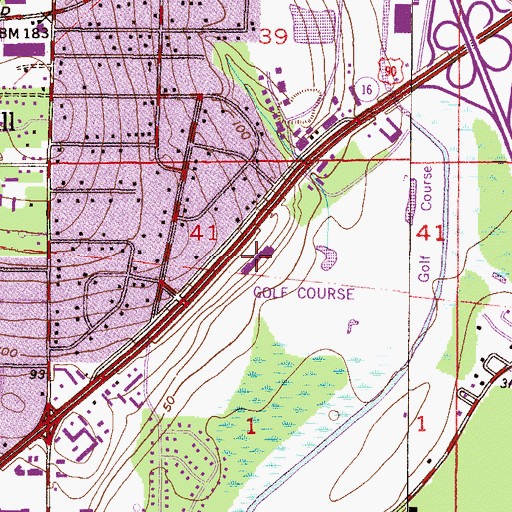 Topographic Map of Skyline Country Club, AL