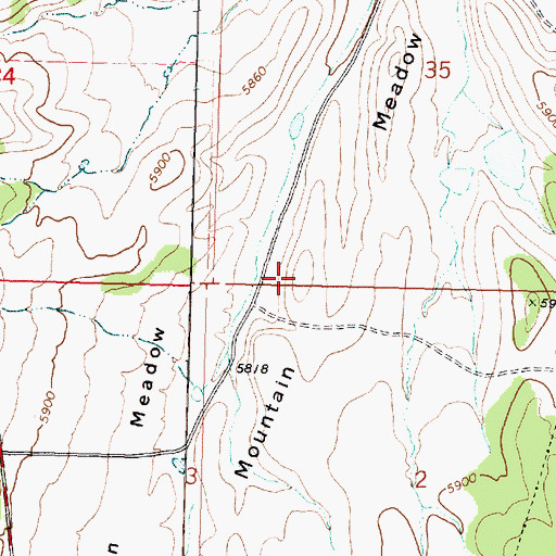 Topographic Map of Mountain Meadow, UT