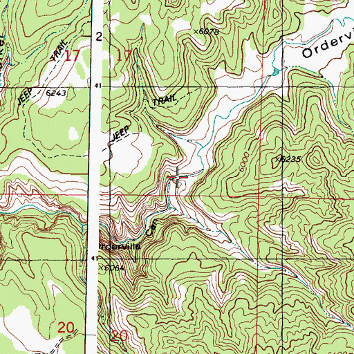 Topographic Map of Orderville Gulch, UT
