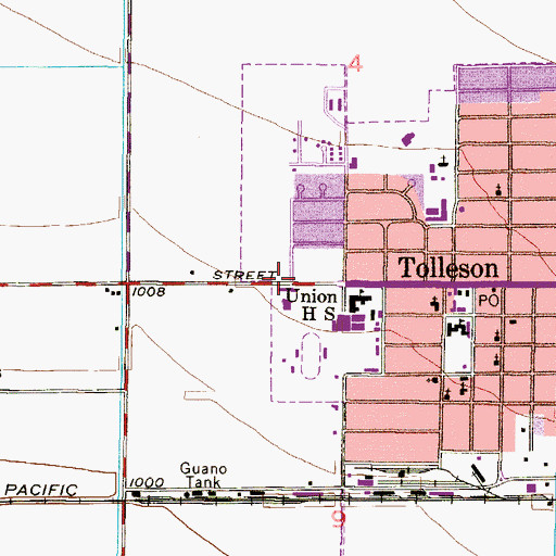 Topographic Map of Cowden City Park, AZ
