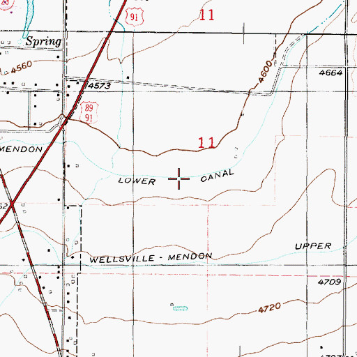 Topographic Map of Wellsville-Mendon Lower Canal, UT