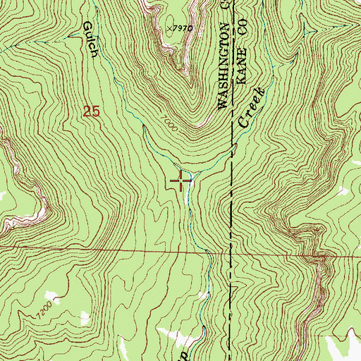 Topographic Map of West Fork Deep Canyon, UT