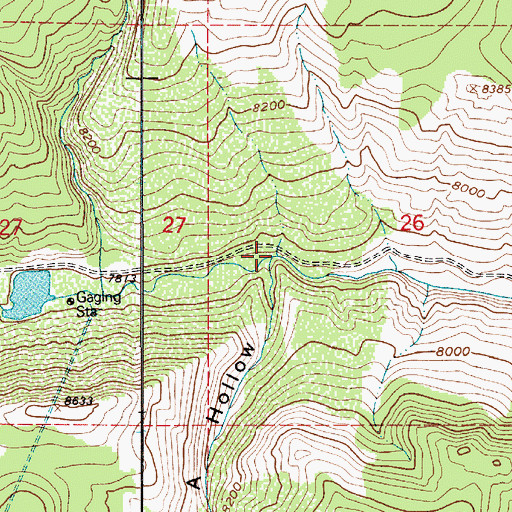 Topographic Map of A Hollow, UT