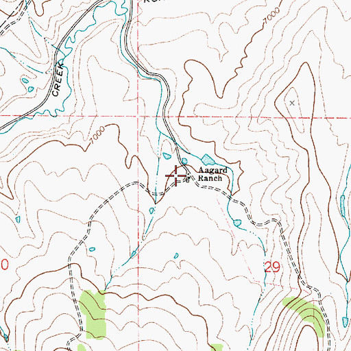 Topographic Map of Aagard Ranch, UT