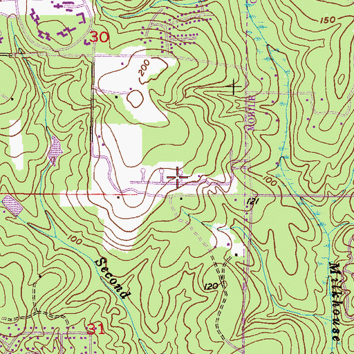Topographic Map of Smithfield, AL