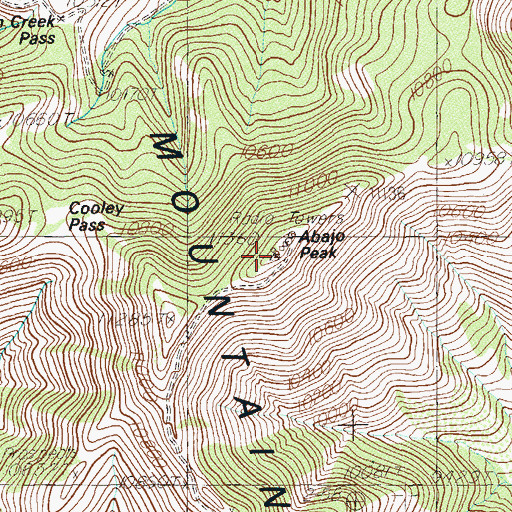 Topographic Map of Abajo Peak, UT