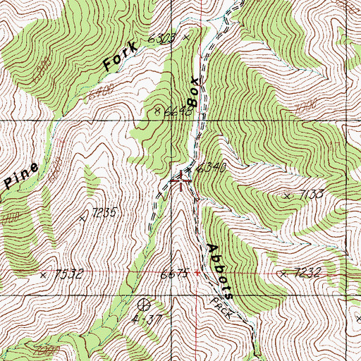 Topographic Map of Abbots Fork, UT