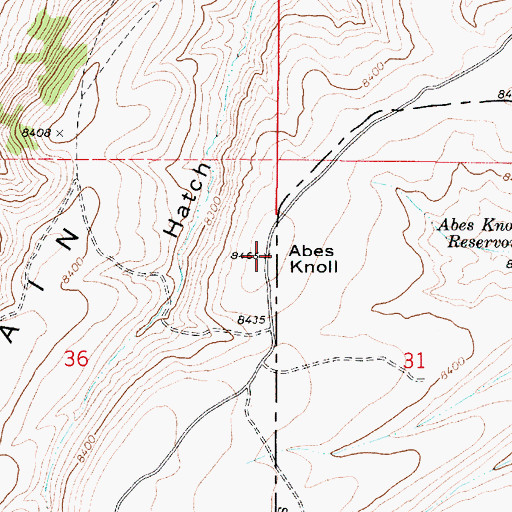 Topographic Map of Abes Knoll, UT