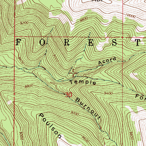 Topographic Map of Acord Fork, UT