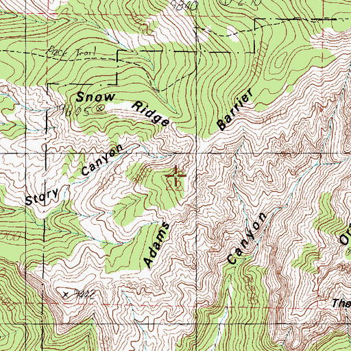 Topographic Map of Adams Barrier, UT