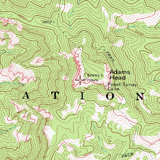 Topographic Map of Adams Head, UT