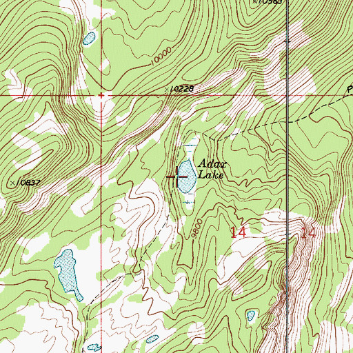 Topographic Map of Adax Lake, UT