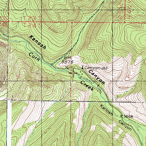 Topographic Map of Adelaide Campground, UT