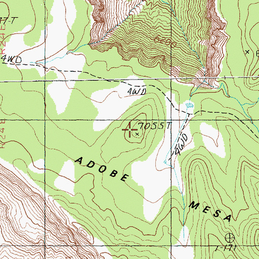 Topographic Map of Adobe Mesa, UT