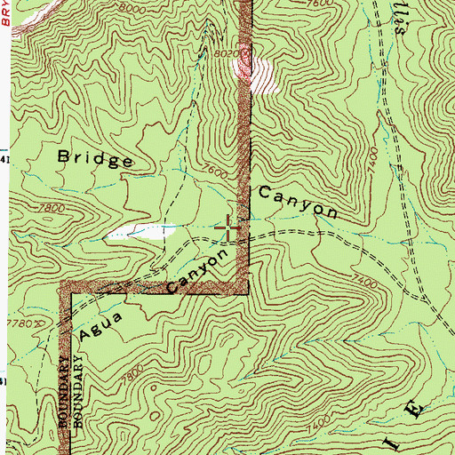 Topographic Map of Agua Canyon, UT