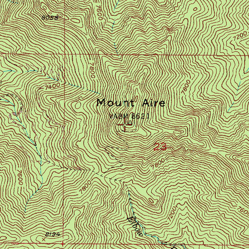 Topographic Map of Mount Aire, UT
