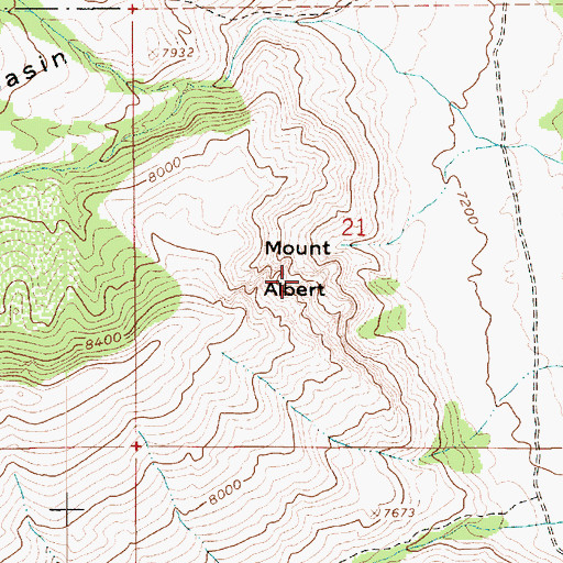 Topographic Map of Mount Albert, UT