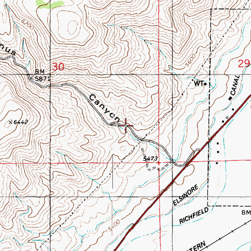 Topographic Map of Albinus Canyon, UT