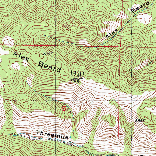 Topographic Map of Alex Beard Hill, UT