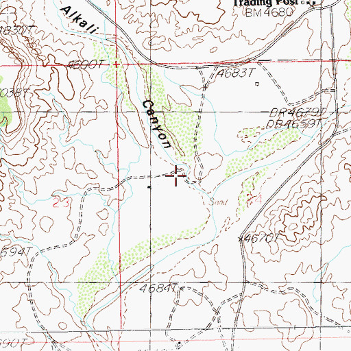 Topographic Map of Alkali Creek, UT