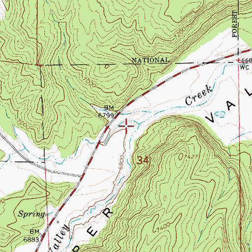 Topographic Map of Allen Creek, UT
