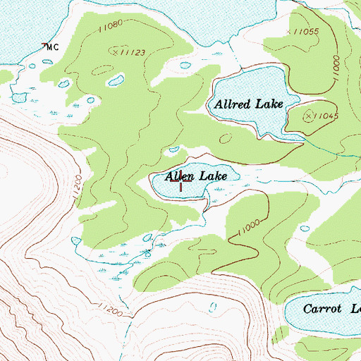 Topographic Map of Allen Lake, UT
