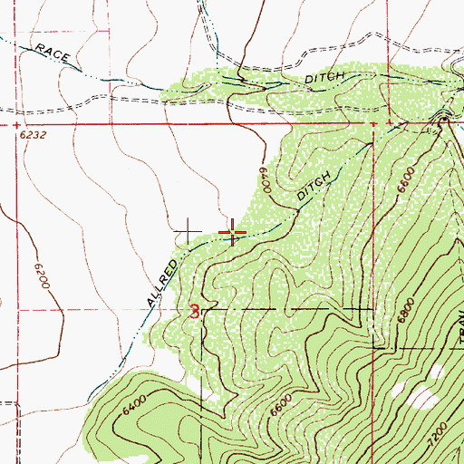 Topographic Map of Allred Ditch, UT