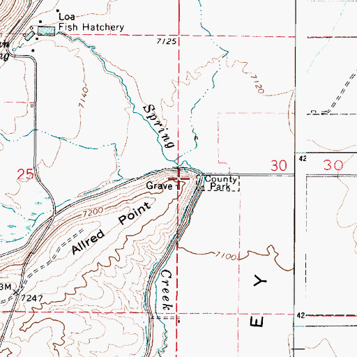 Topographic Map of Allred Point, UT
