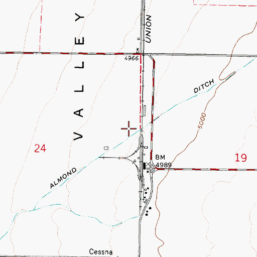 Topographic Map of Almond Ditch, UT