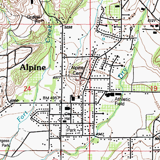 Topographic Map of Alpine Cemetery, UT