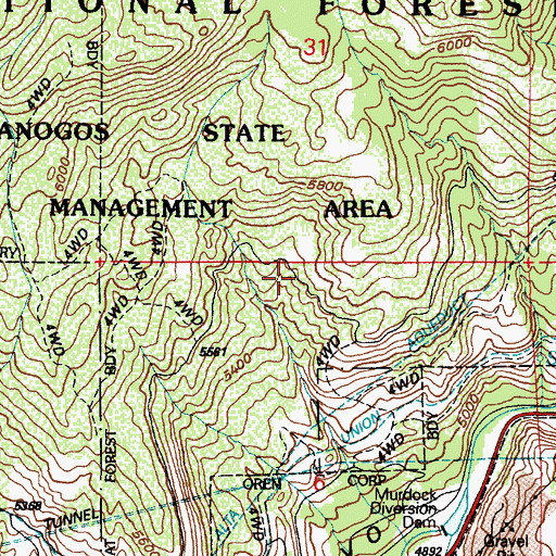Topographic Map of Alta Aqueduct, UT