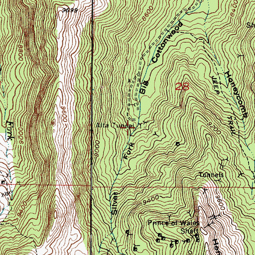 Topographic Map of Alta Tunnel, UT