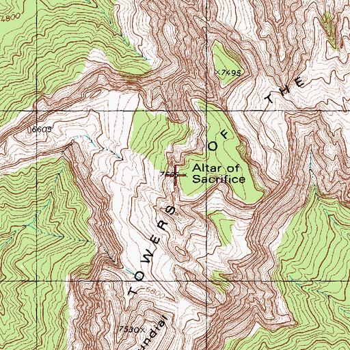 Topographic Map of Altar of Sacrifice, UT