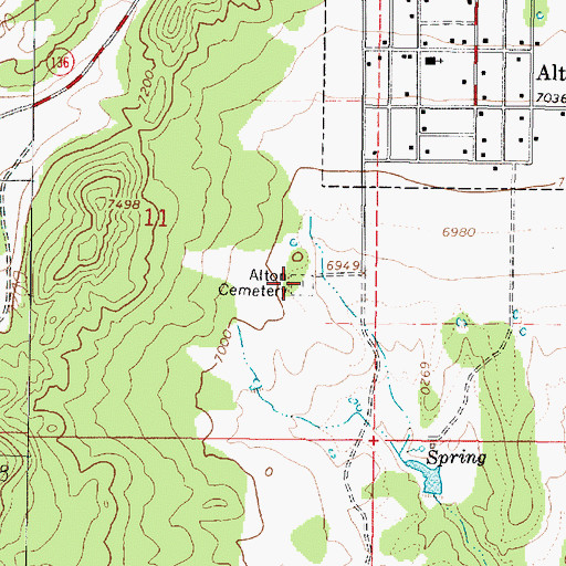Topographic Map of Alton Cemetery, UT