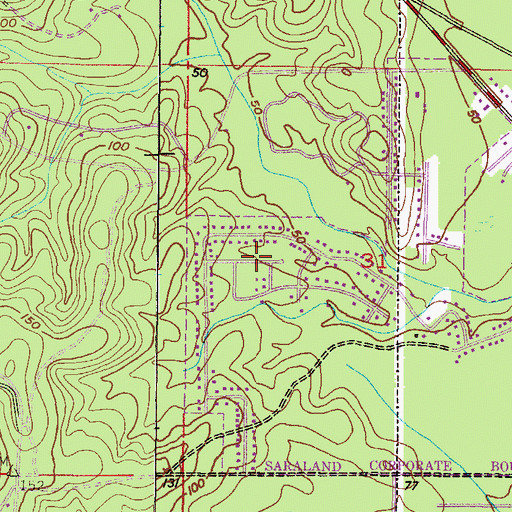 Topographic Map of Spanish Trace, AL