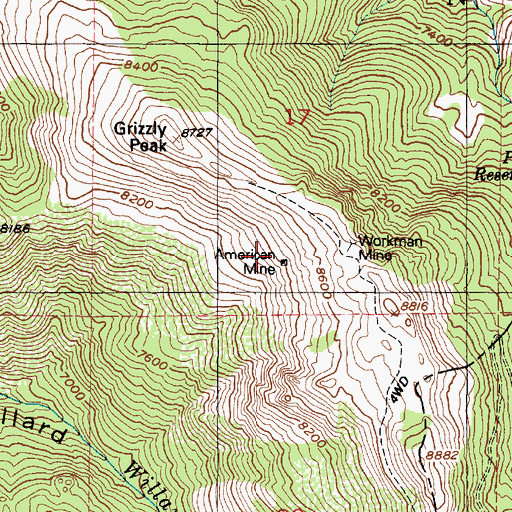 Topographic Map of American Mine, UT
