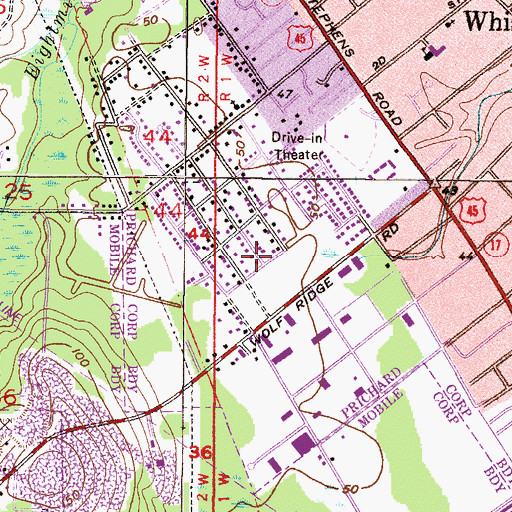 Topographic Map of Spiritual Power Church, AL
