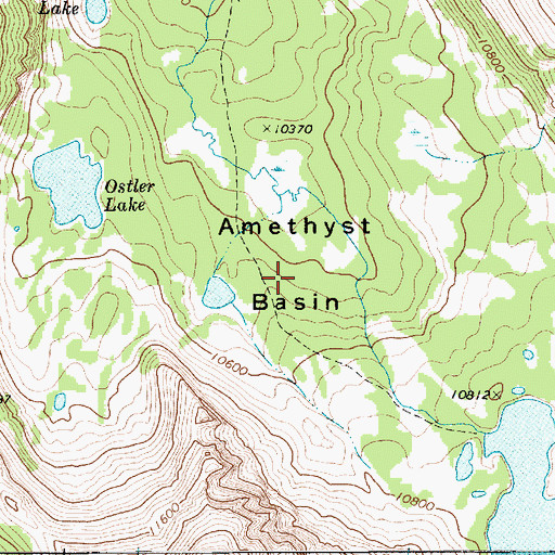 Topographic Map of Amethyst Basin, UT