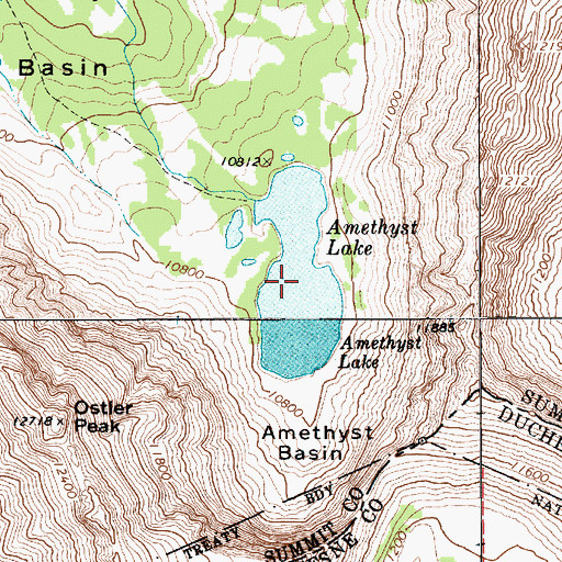 Topographic Map of Amethyst Lake, UT
