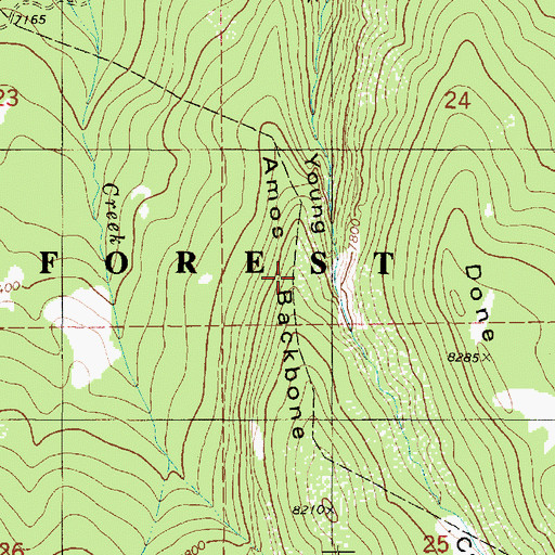 Topographic Map of Amos Backbone, UT