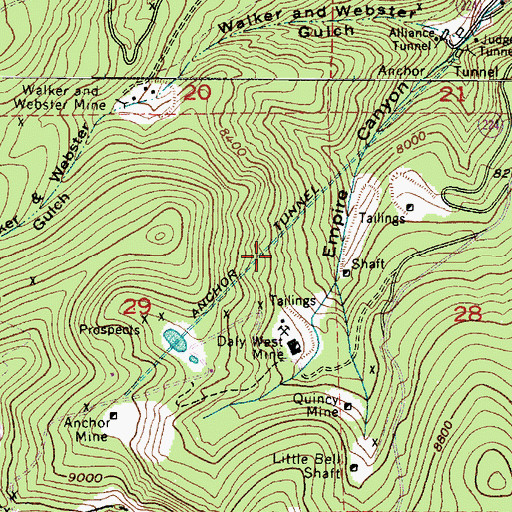 Topographic Map of Anchor Tunnel, UT